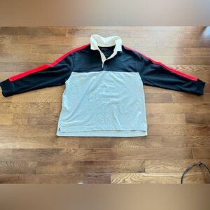 BR Colorblock Polo Shirt with Red and Black Sleeves